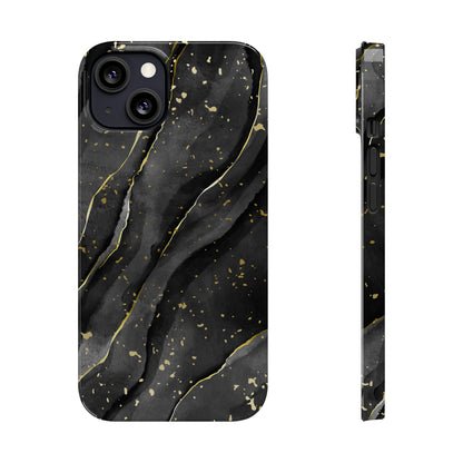Black Gold Line Spark Slim Phone Cases
