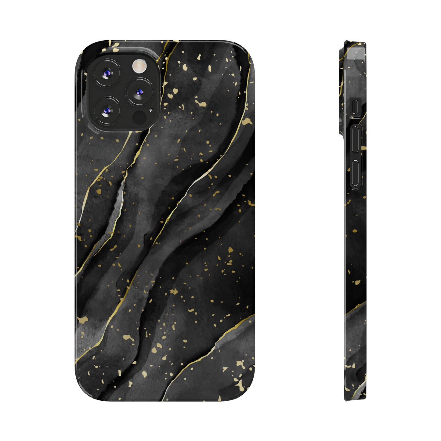 Black Gold Line Spark Slim Phone Cases