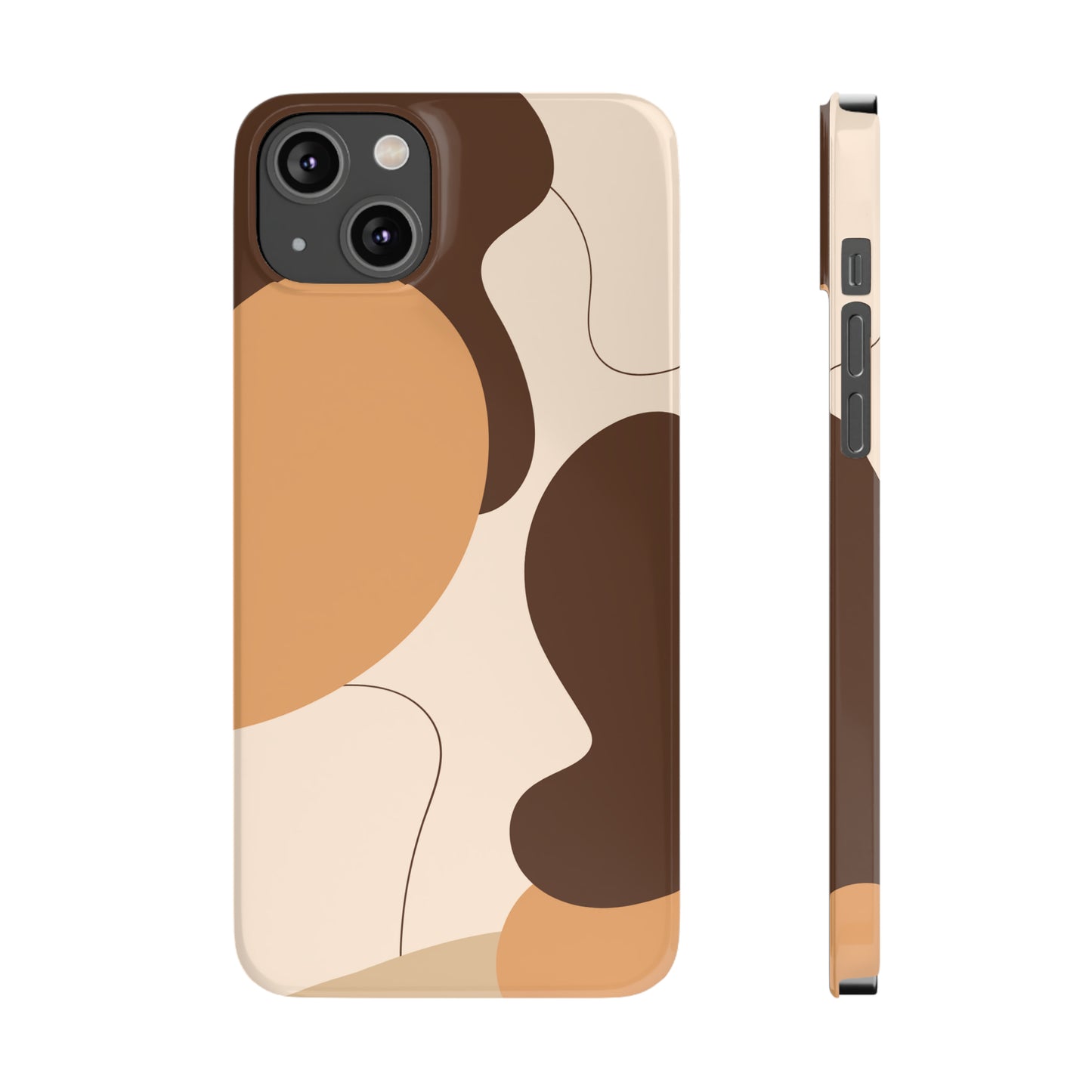 Brown Abstract Slim Phone Cases