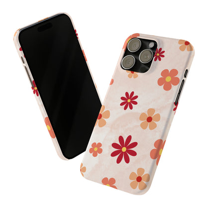 Flower Red Peach Slim Phone Cases