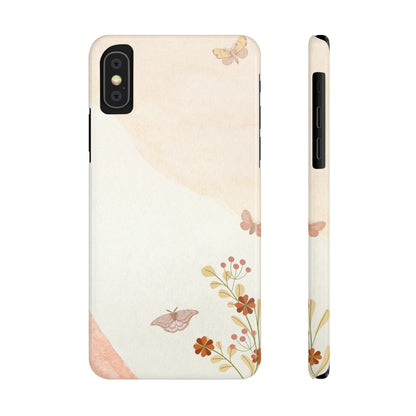 Butterfly Flower Peach Slim Phone Cases