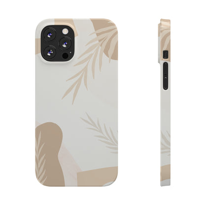 Peach Leaf Brown Design Slim Phone Cases