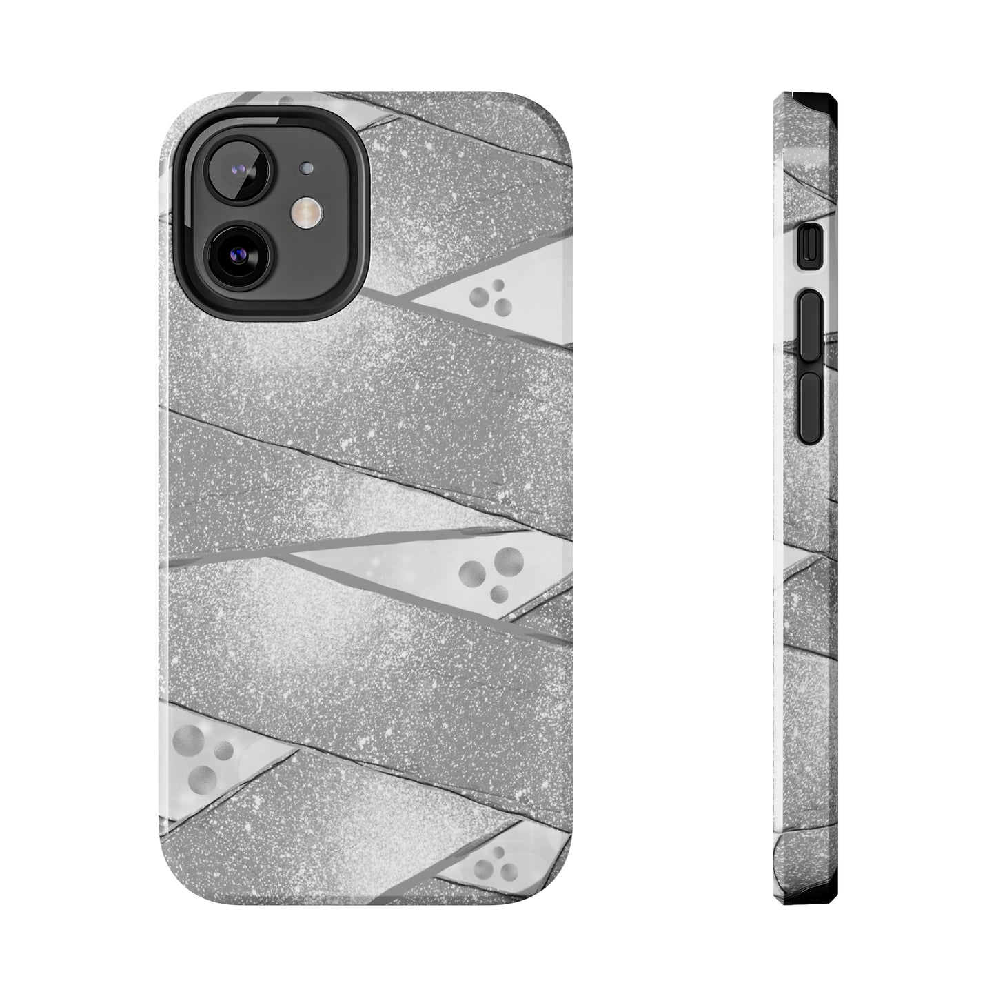 Silver Grey Glitter Tough Phone Cases