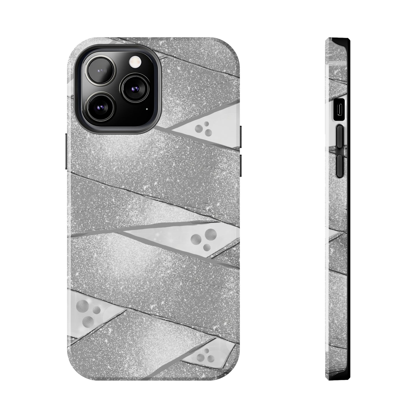 Silver Grey Glitter Tough Phone Cases
