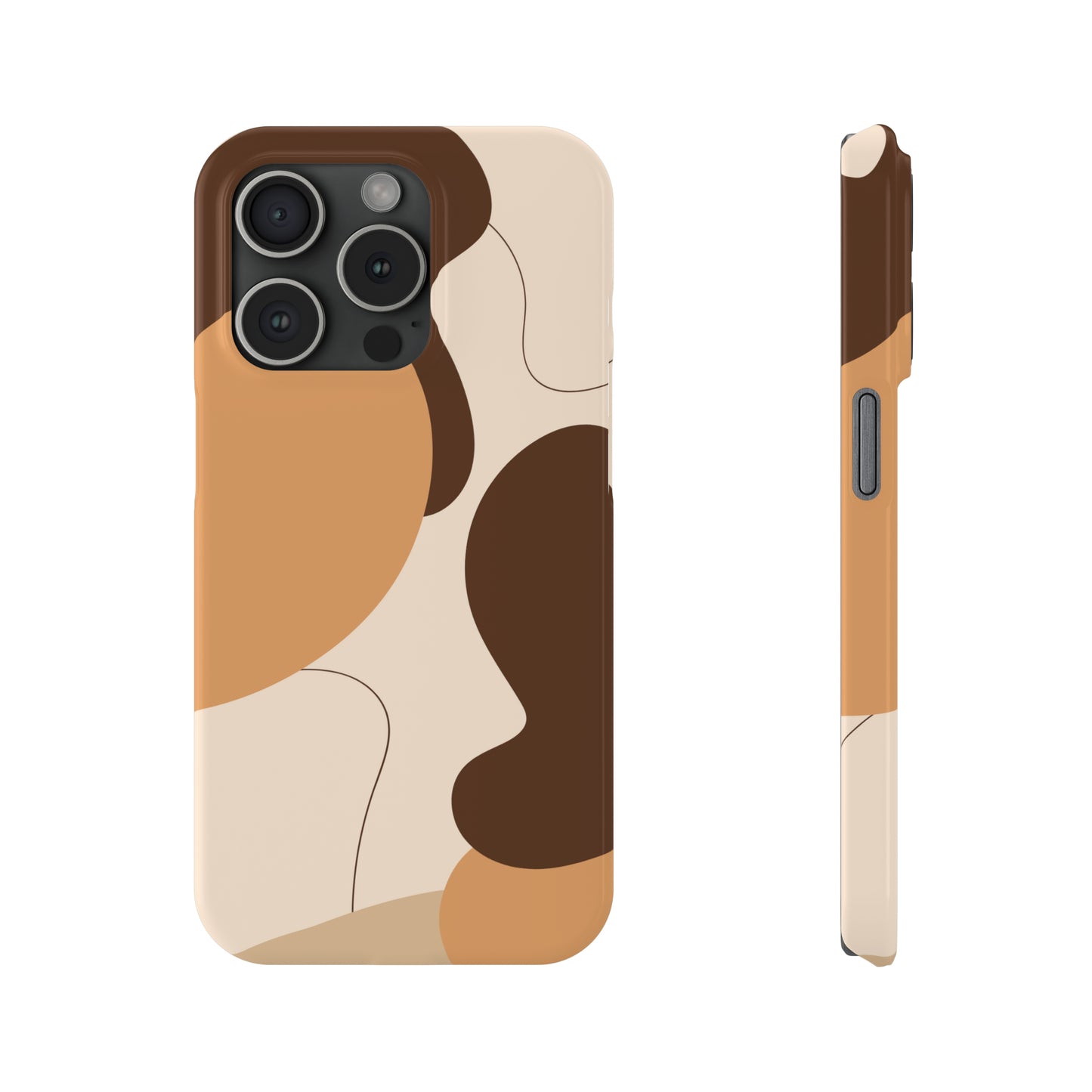 Brown Abstract Slim Phone Cases